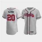 Atlanta Braves #20 Marcell Ozuna Gray Flex Base Stitched Jersey