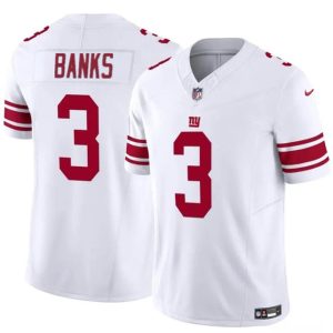 New York Giants #3 Deonte Banks White 2023 F.U.S.E. Vapor Untouchable Limited Stitched Jersey
