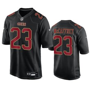 San Francisco 49ers #23 Christian McCaffrey Black Fashion Limited Stitched Game Jersey