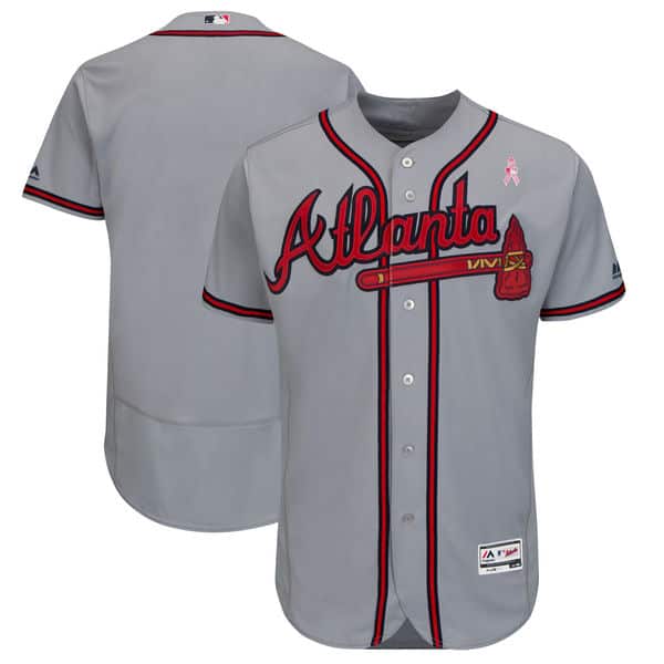 Atlanta Braves Gray 2018 Mother's Day Flexbase Stitched Jersey