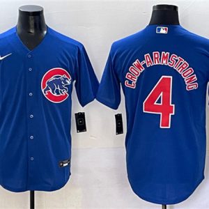Chicago Cubs #4 Pete Crow-Armstrong Royal Cool Base Stitched Jersey