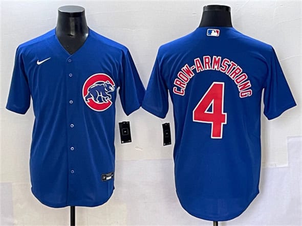 Chicago Cubs #4 Pete Crow-Armstrong Royal Cool Base Stitched Jersey