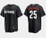 Baltimore Orioles #25 Anthony Santander Black 2023 City Connect Cool Base Stitched Jersey
