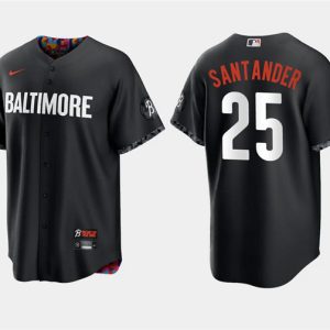 Baltimore Orioles #25 Anthony Santander Black 2023 City Connect Cool Base Stitched Jersey
