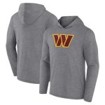 Washington Commanders Heather Gray Primary Logo Long Sleeve Hoodie
