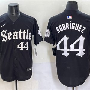 Seattle Mariners #44 Julio Rodr¨ªguez Black 'Deep Sea Gothic Edition' Vapor Premier Limited Stitched Jersey