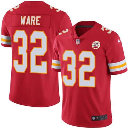 Chiefs #32 Spencer Ware Red Stitched Limited Rush Nike Jersey