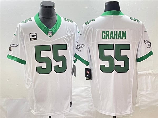 Philadelphia Eagles #55 Brandon Graham White 2023 F.U.S.E. With C Patch Vapor Untouchable Stitched Jersey