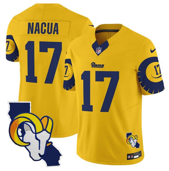 Los Angeles Rams #17 Puka Nacua Gold 2025 F.U.S.E. V2 Limited Stitched Jersey