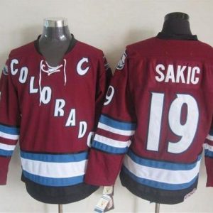 Avalanche #19 Joe Sakic Red CCM Throwback Stitched Jersey