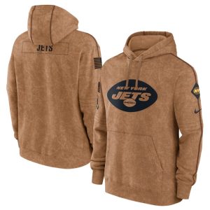 New York Jets 2023 Brown Salute To Service Pullover Hoodie