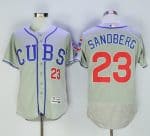 Cubs #23 Ryne Sandberg Grey Flexbase Authentic Collection Alternate Road Stitched Jersey