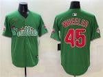 Philadelphia Phillies #45 Zack Wheeler Green Phanatic Limited Stitched Jersey
