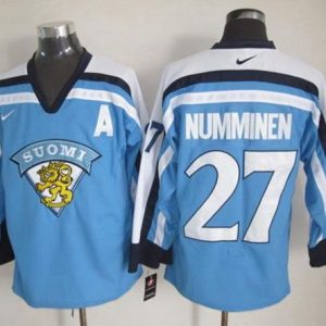 Jets #27 Teppo Numminen Light Blue Nike Throwback Stitched Jersey