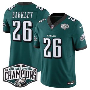 Philadelphia Eagles #26 Saquon Barkley Green 2024 New NFC East Champions F.U.S.E. Vapor Untouchable Limited Stitched Jersey
