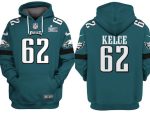 Philadelphia Eagles #62 Jason Kelce White Super Bowl LVII Patch Pullover Hoodie