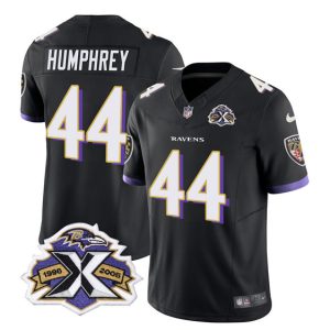 Baltimore Ravens #44 Marlon Humphrey Black 2023 F.U.S.E With Patch Throwback Vapor Limited Stitched Jersey