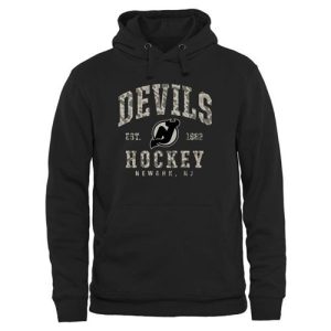 New Jersey Devils Black Camo Stack Pullover Hoodie