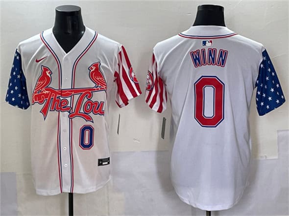 St. Louis Cardinals #0 Masyn Winn White Independence Day Vapor Premier Limited Stitched Jersey