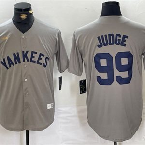 New York Yankees #99 Aaron Judge Gray Cool Base Stitched Jersey
