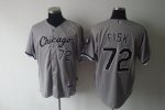 White Sox #72 Carlton Fisk Grey Stitched Jerseys