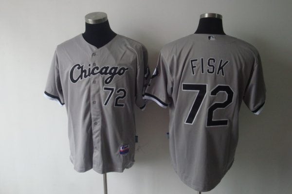 White Sox #72 Carlton Fisk Grey Stitched Jerseys