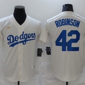 Los Angeles Dodgers #42 Jackie Robinson White Throwback Cool Base Stitched Jersey
