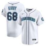 Seattle Mariners #68 George Kirby White Home Limited Stitched Jersey