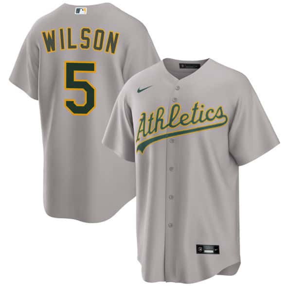 Oakland Athletics #5 Jacob Wilson Gray 2024 Away Limited Stitched Jersey