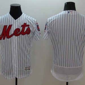 Mets Blank White(Blue Strip) Fashion Stars Stripes Flexbase Authentic Stitched Jersey