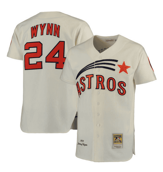 Houston Astros #24 Jimmy Wynn Cream Stitched Jersey