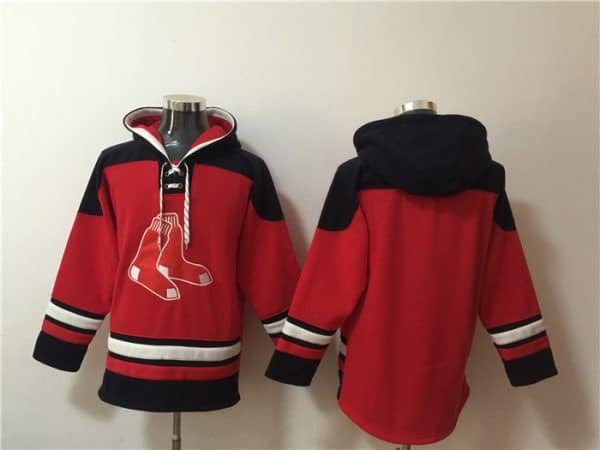 Boston Red Sox Blank Ageless Must-Have Lace-Up Pullover Hoodie