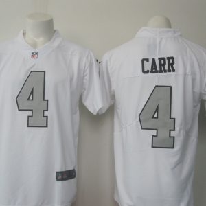 Raiders #4 Derek Carr White Limited Rush Stitched Nike Jersey