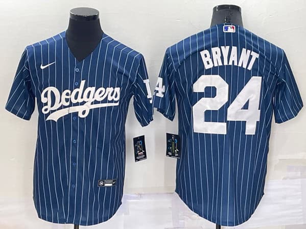 Los Angeles Dodgers #24 Kobe Bryant Navy Cool Base Stitched Jersey