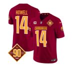 Washington Commanders #14 Sam Howell Burgundy 2023 F.U.S.E. 90th Anniversary Vapor Limited Stitched Jersey