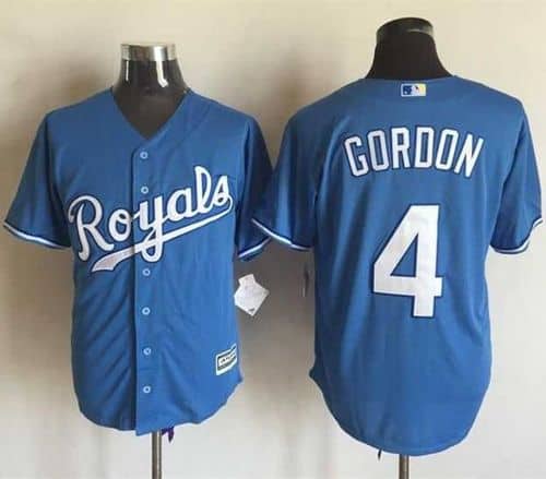 Royals #4 Alex Gordon Light Blue Alternate 1 New Cool Base Stitched Jersey