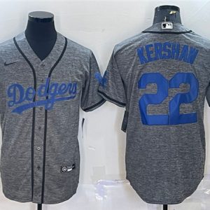 Los Angeles Dodgers #22 Clayton Kershaw Gray Cool Base Stitched Jersey