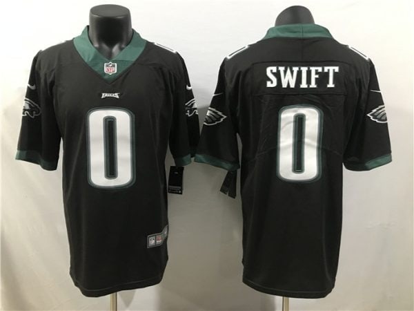 Philadelphia Eagles #0 D'Andre Swift Black 2023 Draft Vapor Limited Stitched Jersey