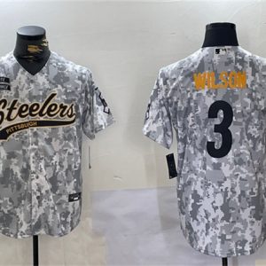 Pittsburgh Steelers #3 Russell Wilson 2024 Arctic Camo Salute To Service Stitched Jersey