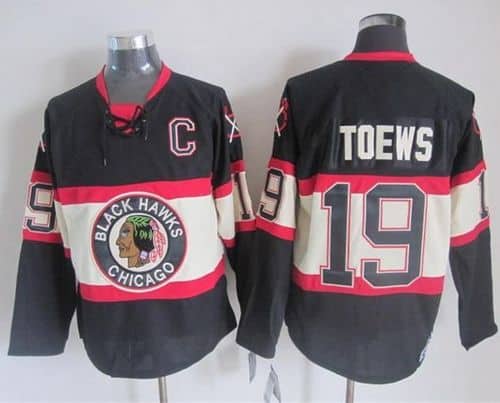 Blackhawks #19 Jonathan Toews Black Third CCM Stitched Jersey