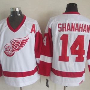 Red Wings #14 Brendan Shanahan White CCM Throwback Stitched Jersey
