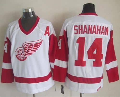 Red Wings #14 Brendan Shanahan White CCM Throwback Stitched Jersey