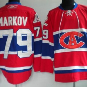 Canadiens #79 Andrei Markov Stitched Red New CA Jersey