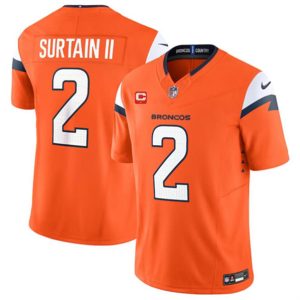 Denver Broncos #2 Pat Surtain II Orange 2024 F.U.S.E. With 1-Star C Patch Vapor Limited Stitched Jersey