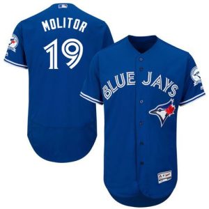 Blue Jays #19 Paul Molitor Blue Flexbase Authentic Collection Stitched Jersey