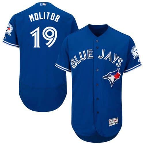 Blue Jays #19 Paul Molitor Blue Flexbase Authentic Collection Stitched Jersey