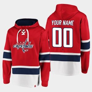 Washington Capitals Custom Red All Stitched Sweatshirt Hoodie