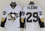 Penguins #29 Andre Fleury White Stitched Jersey