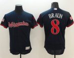 Brewers #8 Ryan Braun Navy Blue Fashion Stars Stripes Flexbase Authentic Stitched Jersey