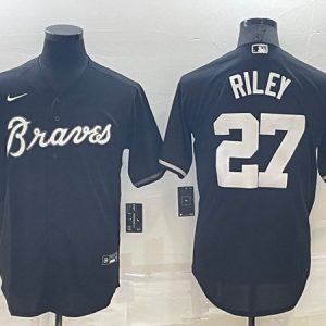 Atlanta Braves #27 Austin Riley Black Cool Base Stitched Baseball Jersey